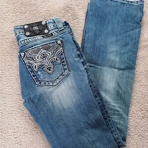 Miss Me Blue Denim Jeans with Embroidery Sz 30 style #JW5383B